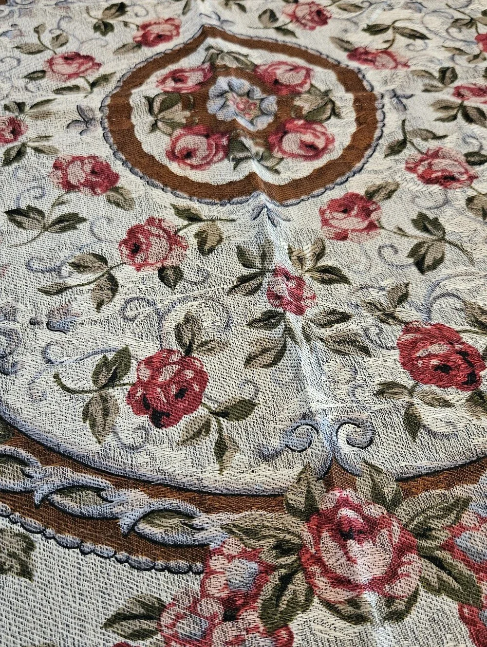 Echo 100% Wool Square Floral Scarf Made In Japan 34x34